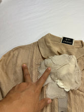 Load image into Gallery viewer, Vintage LANVIN Flower Beige Knit Short Sleeve Sweater Top Blouse Small 2 3 4