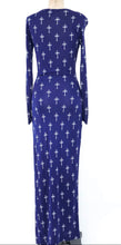 Load image into Gallery viewer, Vintage GIANNI VERSACE Versus Blue Cross Print Long Sleeves Dress XS Small 0 2 4