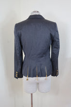Load image into Gallery viewer, ESCADA Margaretha Ley Grey Wool Gold Buttons Blazer Jacket Tuxedo Small 34 2 4
