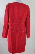Load image into Gallery viewer, Vintage GIANFRANCO FERRE Red Wool Leather Long SLeeve Dei Matiolli Dress 42 Small Medium 4 6 7