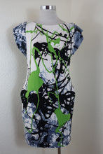 Load image into Gallery viewer, Just Cavalli ROBERTO CAVALLI Green Abstract Tropical Sleeveless Mini Dress Small 38 4 5 6