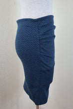 Load image into Gallery viewer, NWT See by CHLOE Blue Chevron Print Tiny Mini Cotton Pencil Skirt Small XS 2 3 4