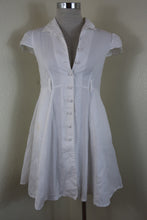 Load image into Gallery viewer, COMME CA ISM White Cotton Short Sleeve Fit FLare Dress Small XS 0 2 4
