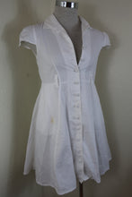 Load image into Gallery viewer, COMME CA ISM White Cotton Short Sleeve Fit FLare Dress Small XS 0 2 4