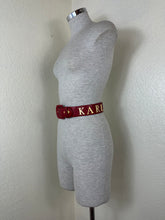 Load image into Gallery viewer, Vintage Karl Lagerfeld Red Leather Spell Out Logo Belt 70 28 Fan Charm France