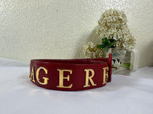 Load image into Gallery viewer, Vintage Karl Lagerfeld Red Leather Spell Out Logo Belt 70 28 Fan Charm France