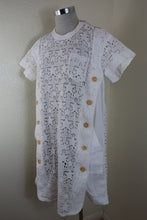 Load image into Gallery viewer, SACAI White Mesh Perforated Short Sleeve Cotton Dress Small 0 2 3