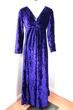 Load image into Gallery viewer, Vintage DOLCE & GABBANA Velvet Purple Gemstone Long Sleeve Gown Dress S M 42 6 7 8