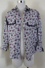 Load image into Gallery viewer, Vintage CHRISTIAN DIOR Sports Linen Floral Purple LS Button Top Blouse XS Small 0 2 4