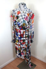 Load image into Gallery viewer, $1600 PREEN Thornton BREGAZZI Wrap Fringes Dress Large 7 8 10
