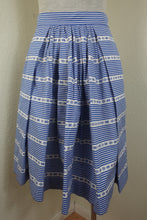 Load image into Gallery viewer, MIU MIU Blue White Striped Cotton Skirt Small 38 4 5 6
