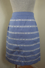 Load image into Gallery viewer, MIU MIU Blue White Striped Cotton Skirt Small 38 4 5 6