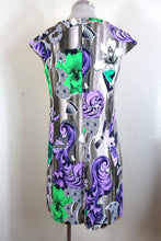 Load image into Gallery viewer, VERSACE Collection Purple Printed Cocktail Bodycon Sheat Dress Embellished Small Medium 40 6 7 8