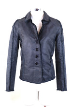 Load image into Gallery viewer, ROCHAS Paris Black Fringes Cotton Blend Blazer Jacket XS Small 36 0 2 4