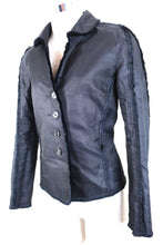 Load image into Gallery viewer, ROCHAS Paris Black Fringes Cotton Blend Blazer Jacket XS Small 36 0 2 4