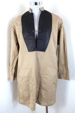 Load image into Gallery viewer, CELINE Khaki Brown Cotton Lambskin Leather L/S Pockets Mini Pullover Dress XS Small 34 0 2 4