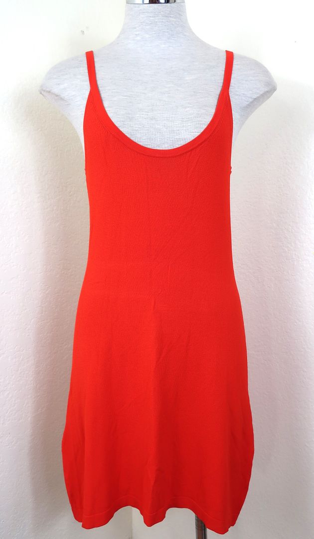 ALTUZZARA Red Knitted Viscose Spaghetti Strap Slip-on Tank Top Dress Small 4 6 7