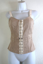 Load image into Gallery viewer, ALEXANDER MCQUEEN Beige Cotton Tank Top Blouse XS Small 40 2 3 4