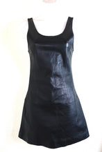 Load image into Gallery viewer, PIEROTUCCI Piero TUCCI Black Sleeveless Leather Mini Lambskin Leather Dress Small 38 2 4 6