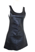 Load image into Gallery viewer, PIEROTUCCI Piero TUCCI Black Sleeveless Leather Mini Lambskin Leather Dress Small 38 2 4 6