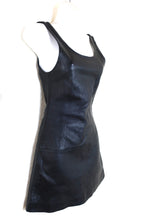 Load image into Gallery viewer, PIEROTUCCI Piero TUCCI Black Sleeveless Leather Mini Lambskin Leather Dress Small 38 2 4 6