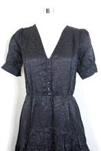 Load image into Gallery viewer, THE KOOPLES Viscose Black Vneck Short SLeeve Hi Low Classic Dress XS Small 0 2