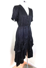 Load image into Gallery viewer, THE KOOPLES Viscose Black Vneck Short SLeeve Hi Low Classic Dress XS Small 0 2