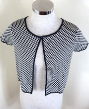 Load image into Gallery viewer, CHRISTIAN DIOR Knitted Print Vest Bolero Short Sleeve Cotton Blazer Top Shirt Small 4 5 6