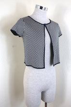 Load image into Gallery viewer, CHRISTIAN DIOR Knitted Print Vest Bolero Short Sleeve Cotton Blazer Top Shirt Small 4 5 6