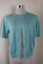 Load image into Gallery viewer, BRUNELLO CUCINELLI Linen Blend Monili Blue Short Sleeve Knitted Sweater Top Vest Medium 6 7 8