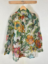 Load image into Gallery viewer, Vintage 90s Moschino Jeans Sheer Floral Pop Art Archive Blouse Shirt small Medium 4 6