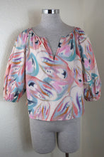 Load image into Gallery viewer, ETRO Printed Silk Balloon Sleeve Cropped Pink Blouse Top Shirt Small to Medium Sz 40 6 7 8