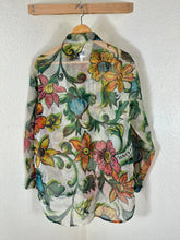 Load image into Gallery viewer, Vintage 90s Moschino Jeans Sheer Floral Pop Art Archive Blouse Shirt small Medium 4 6