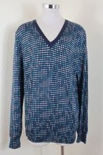 Load image into Gallery viewer, BOTTEGA VENETA Blue Cashmere Polka Sweatshirt Long Sleeve Top Large Sz 44 48 50