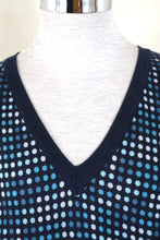 Load image into Gallery viewer, BOTTEGA VENETA Blue Cashmere Polka Sweatshirt Long Sleeve Top Large Sz 44 48 50