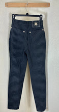 Load image into Gallery viewer, Vintage Versace Jeans Couture Black Pinstripe Trousers Pants Medusa Italy 28 42 Small