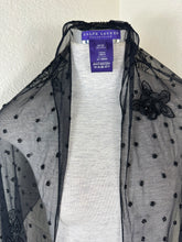Load image into Gallery viewer, Ralph Lauren Collection Purple Label Beaded Mesh Lace Scarf Shawl Black MINT