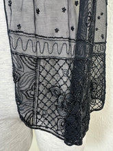 Load image into Gallery viewer, Ralph Lauren Collection Purple Label Beaded Mesh Lace Scarf Shawl Black MINT