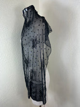 Load image into Gallery viewer, Ralph Lauren Collection Purple Label Beaded Mesh Lace Scarf Shawl Black MINT