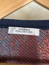 Load image into Gallery viewer, Versace Collection Heavy Abstract Brushstroke Knit V Neck Sweater Medium