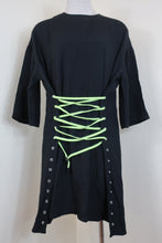 Load image into Gallery viewer, New NWT VERSUS Versace Black Classic Long SLeeve Tie Rope Lace Dress Small Sz 42 4 6 7