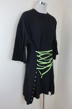 Load image into Gallery viewer, New NWT VERSUS Versace Black Classic Long SLeeve Tie Rope Lace Dress Small Sz 42 4 6 7