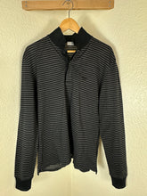 Load image into Gallery viewer, Dior Homme Men's Size 50 Striped Long-Sleeve Knit Polo Shirt Bee Logo Gray Black