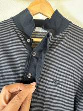 Load image into Gallery viewer, Dior Homme Men's Size 50 Striped Long-Sleeve Knit Polo Shirt Bee Logo Gray Black