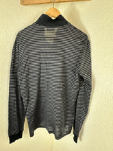Load image into Gallery viewer, Dior Homme Men's Size 50 Striped Long-Sleeve Knit Polo Shirt Bee Logo Gray Black