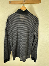Load image into Gallery viewer, Dior Homme Men's Size 50 Striped Long-Sleeve Knit Polo Shirt Bee Logo Gray Black