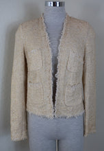 Load image into Gallery viewer, L' AGENCE Yellow Fringes Tweed Cropped Cotton Blazer Jacket Top Small XS 0 1 2