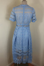 Load image into Gallery viewer, MAJE Crochet Blue Short SLeeve Maxi Sheer Mesh Dress XS Small 0 2 4