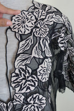 Load image into Gallery viewer, VIVIENNE TAM Sheer Black Beige Embroidery Top Blouse Shirt Small 4 6 7