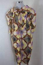 Load image into Gallery viewer, MARNI Yellow Brown Silk Flutter Collared Vneck Floral Light Summer Dress Small 38 2 4 6